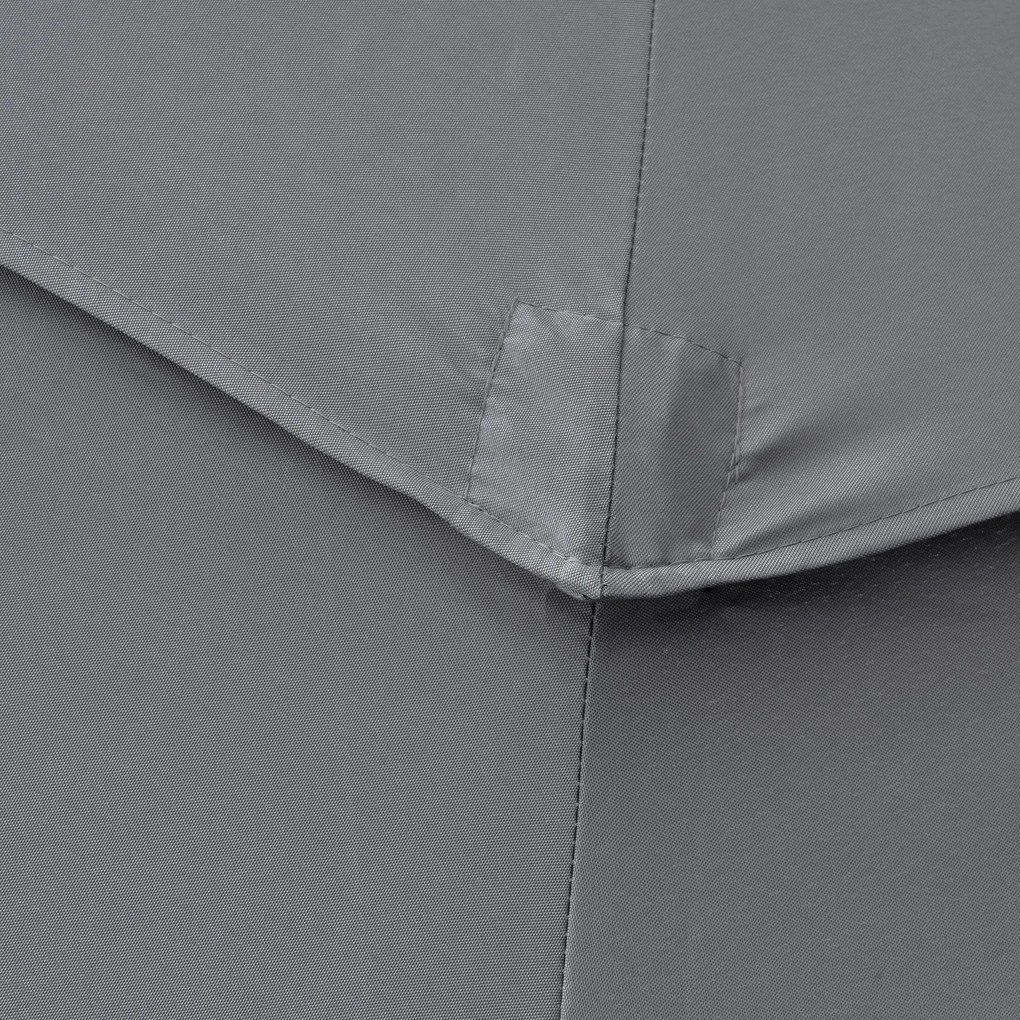 Outsunny Umbrelă de grădină exterioară umbrelă inclinabilă Ø 2,85 x 2,5 m cu manivelă, 2 deschideri, pânză 180 g/m², anti-UV, gri | Aosom Romania