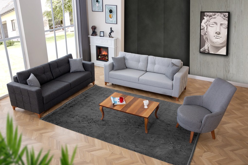 Set canapea extensibila de 210cm si fotoliu alya