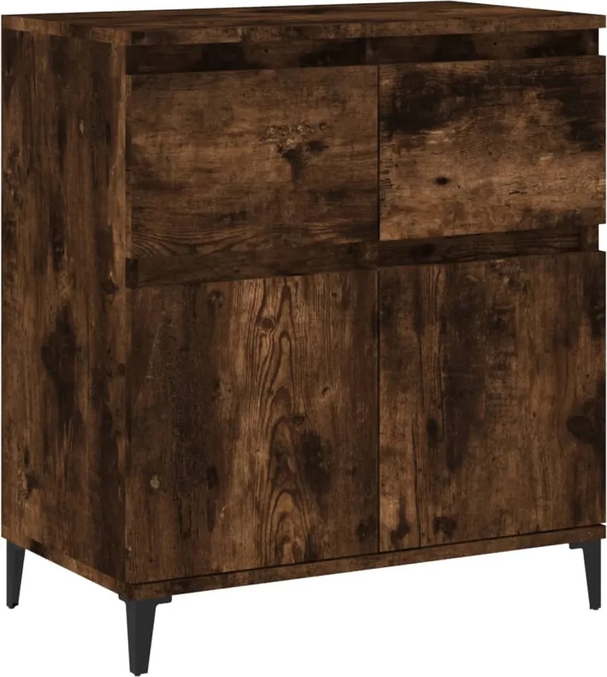 vidaXL Servantă, stejar fumuriu, 60x30x75 cm, lemn compozit