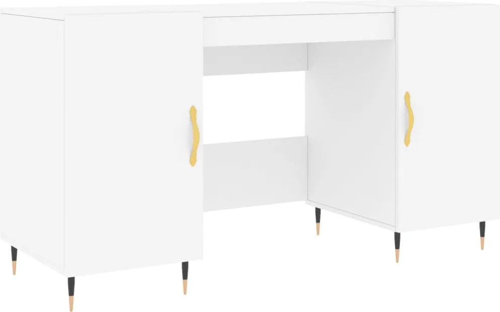 vidaXL Birou, alb, 140x50x75 cm, lemn compozit