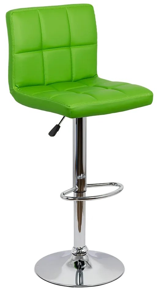 Scaun bar verde rotativ, reglabil pe inaltime, din piele sintetică ABS 191