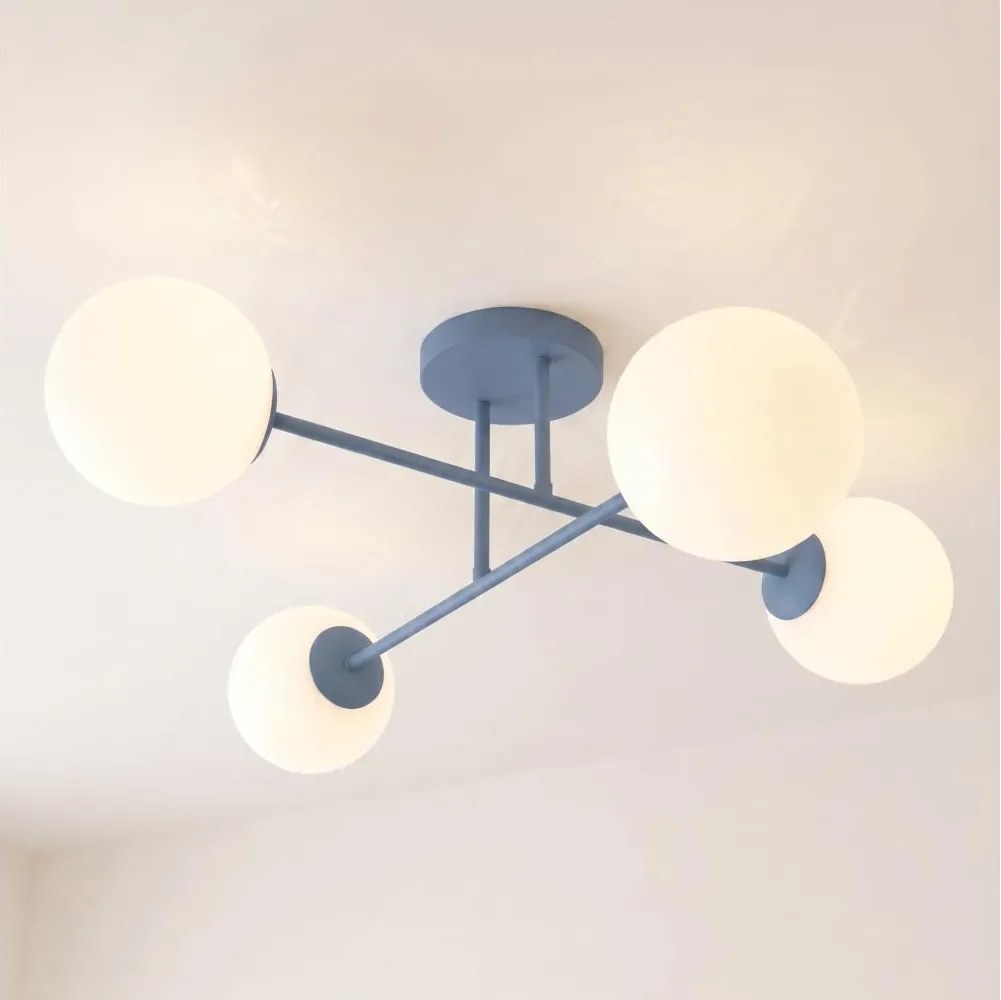 Lustră aplicată ROMA 4xE14/10W/230V albastră
