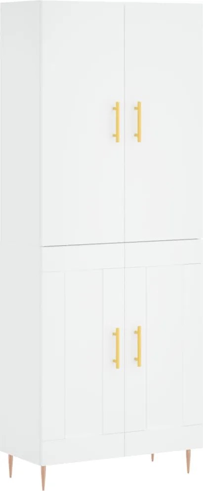 vidaXL Dulap înalt, alb, 69,5x34x180 cm, lemn compozit
