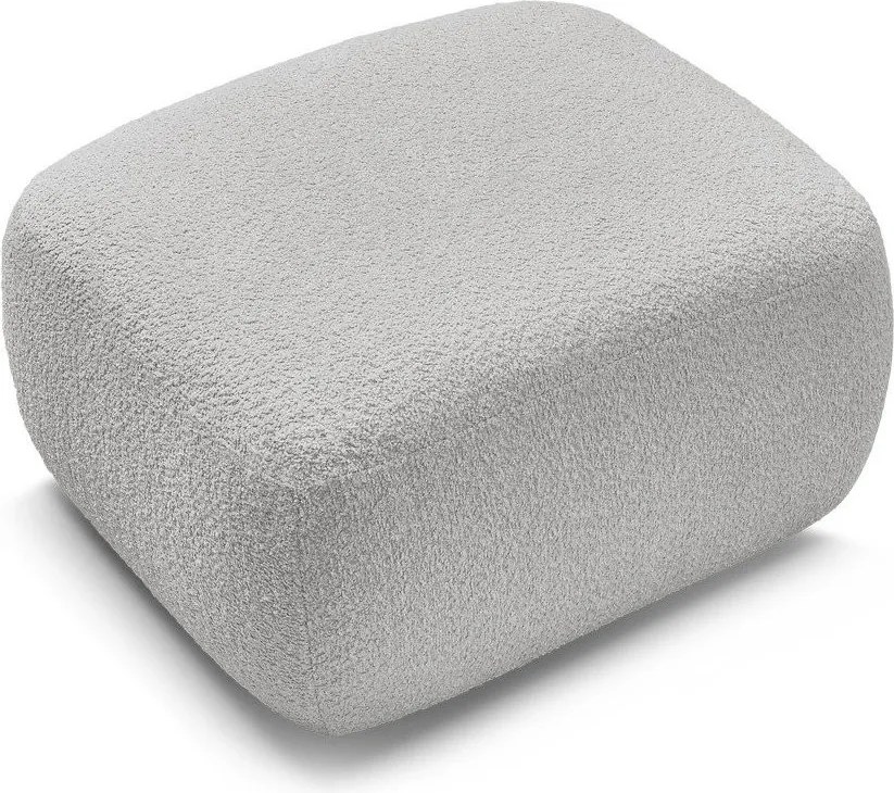 Taburet gri deschis cu tapițerie din țesătură bouclé Montaigne – Bobochic Paris