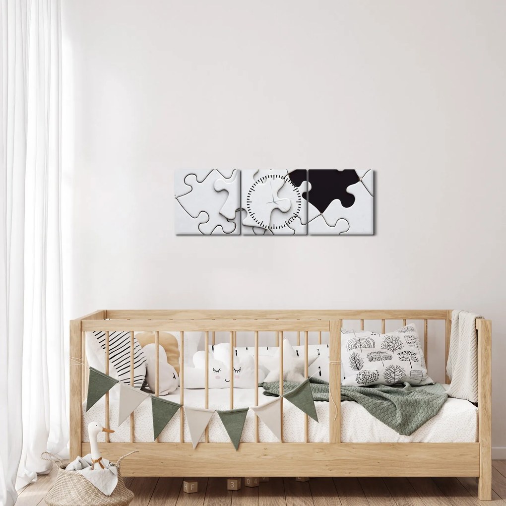 Tablou cu puzzle (cu ceas) (90x30 cm)