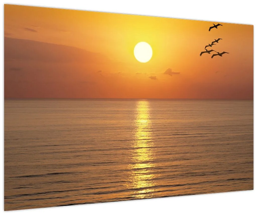 Tablou - Apus de soare peste ocean (90x60 cm)