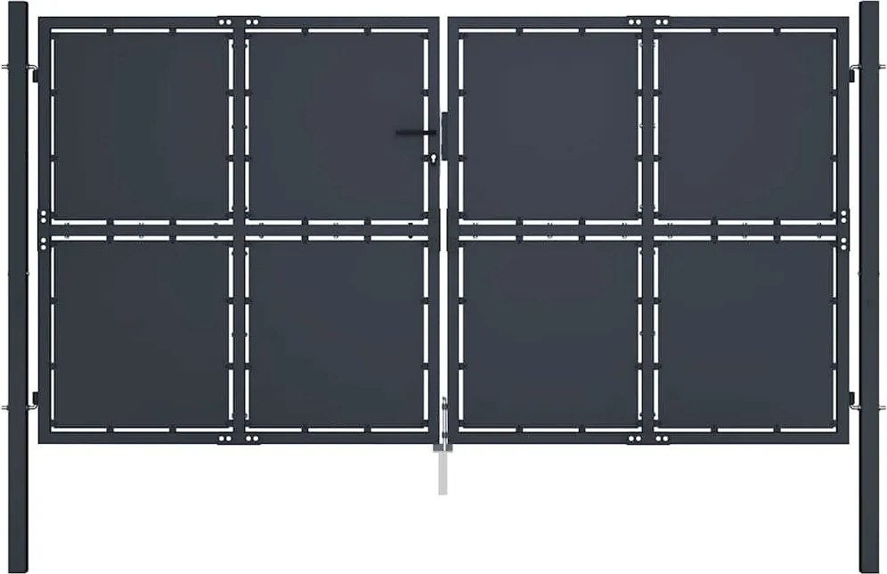 vidaXL Poartă de grădină din oțel 300x150 cm antracit