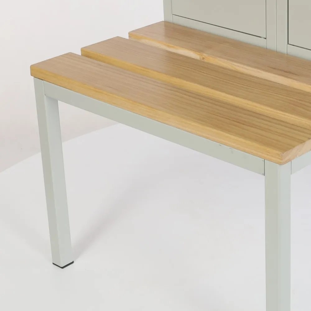 Dulap metalic cu bancă, 60 x 85 x 185 cm, închidere cilindră, gri - RAL 7035