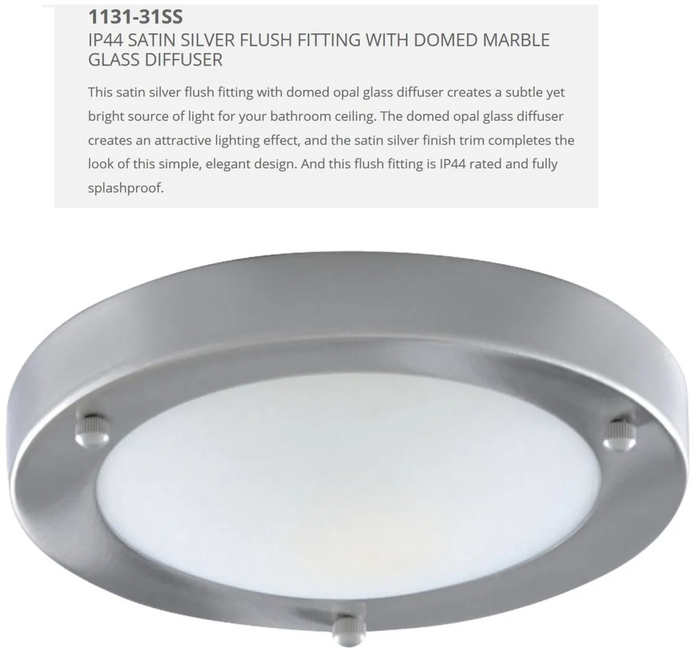 Aplica de perete / tavan pentru baie IP44 Bathroom Flush 31cm 1131-31SS SRT