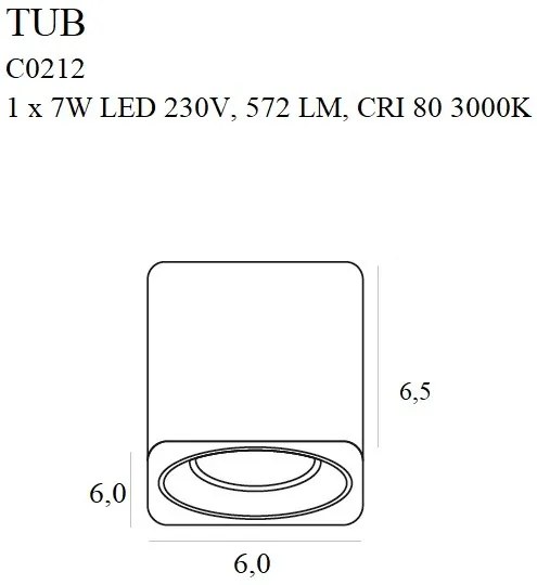 Spot aplicat LED design minimalist TUB negru/auriu