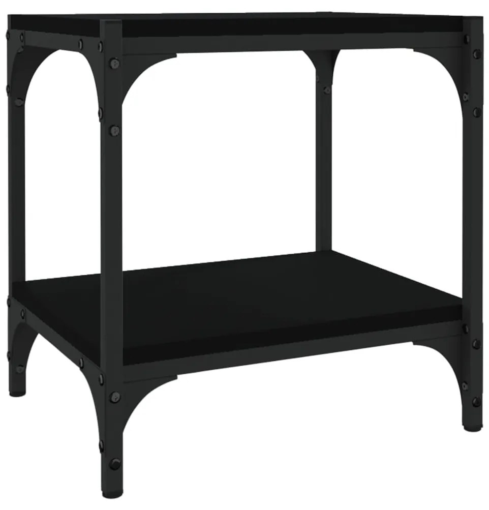 vidaXL Comodă TV, negru, 40x33x41 cm, lemn prelucrat și oțel