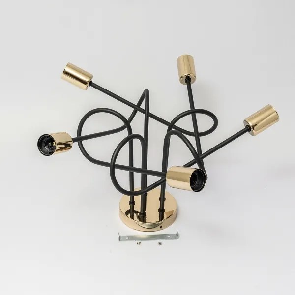 Lustră aplicată OXFORD 5xE27/15W/230V aurie/neagră