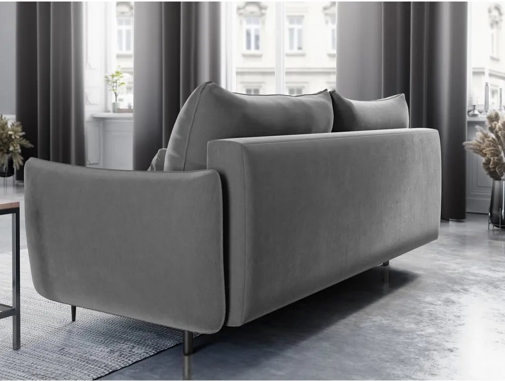 Canapea extensibilă cu spațiu de depozitare Cosmopolitan Design Vermont, gri deschis
