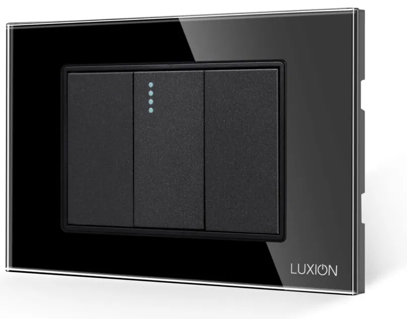 Intrerupator Simplu Mecanic 1M si 2 Taste False LUXION cu Rama din Sticla, Standard Italian, 3M