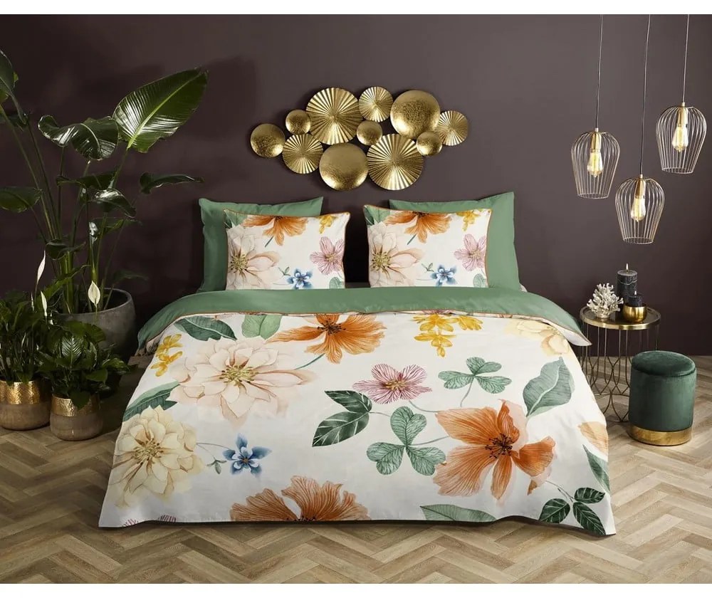 Lenjerie de pat din bumbac satinat pentru pat dublu, extinsă 240x220 cm Annabelle – Descanso