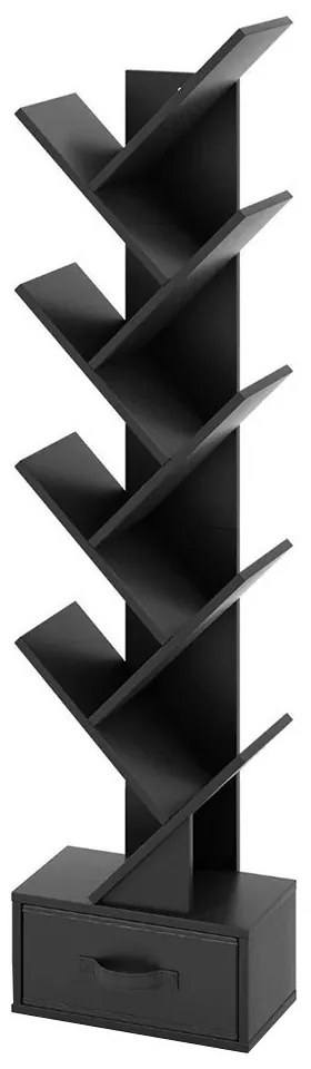 Raft de cărți cu 10 niveluri, negru