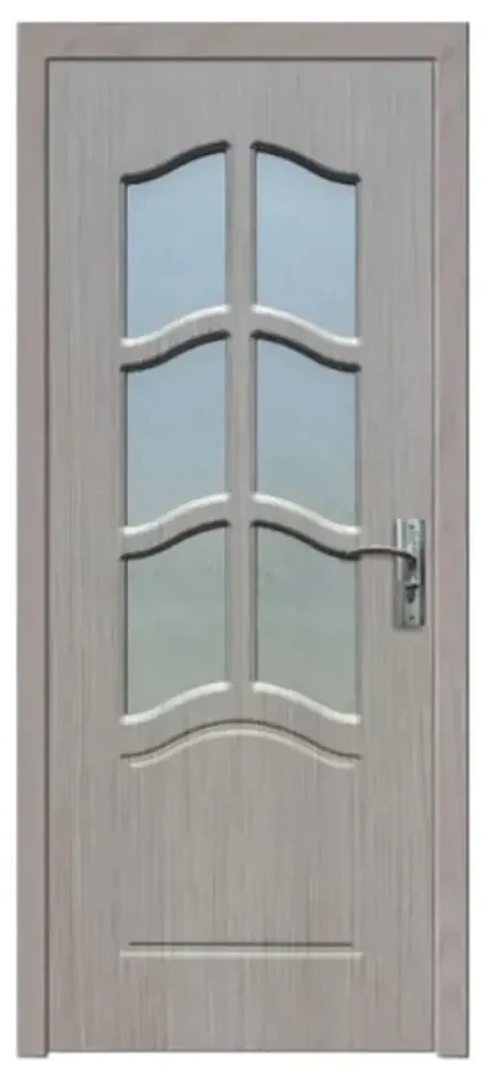 Usa Interior din MDF Novo Doors ND109, Cadru din Lemn Masiv, Geam Sablat, KIT COMPLET, Toc , Manere si balamale incluse (Culoare: Stejar Deschis,