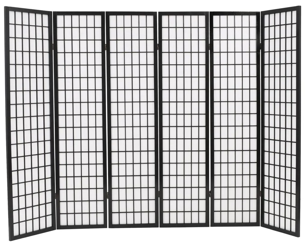 245900 vidaXL Paravan pliabil cu 6 panouri, stil japonez, 240x170 cm, Negru
