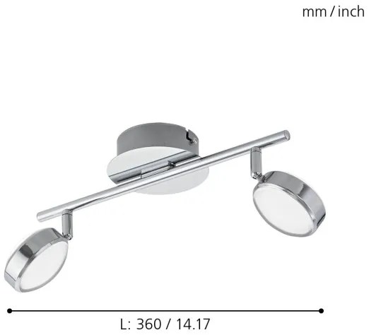 Eglo 95629 - LED Lampa spot SALTO 2xLED/5,4W/230V