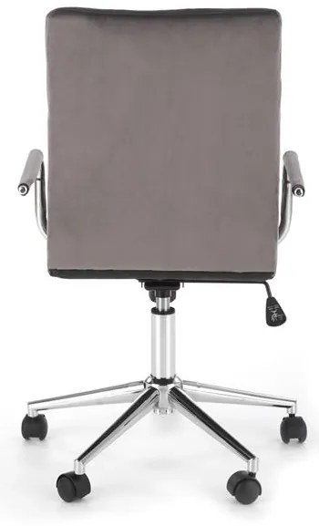 Scaun ergonomic de birou din catifea gri, TORNE 4 VELVET