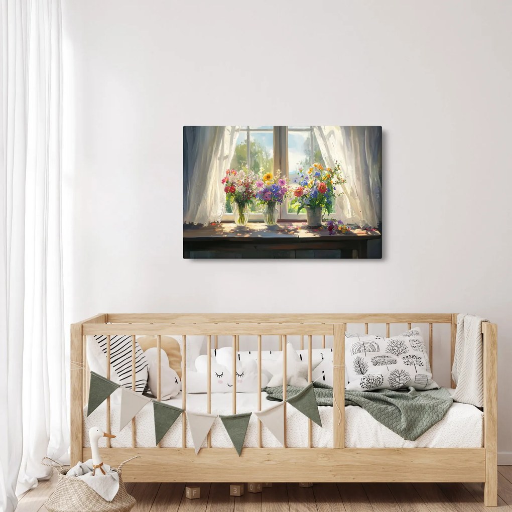 Tablou - Buchet la fereastră (90x60 cm)