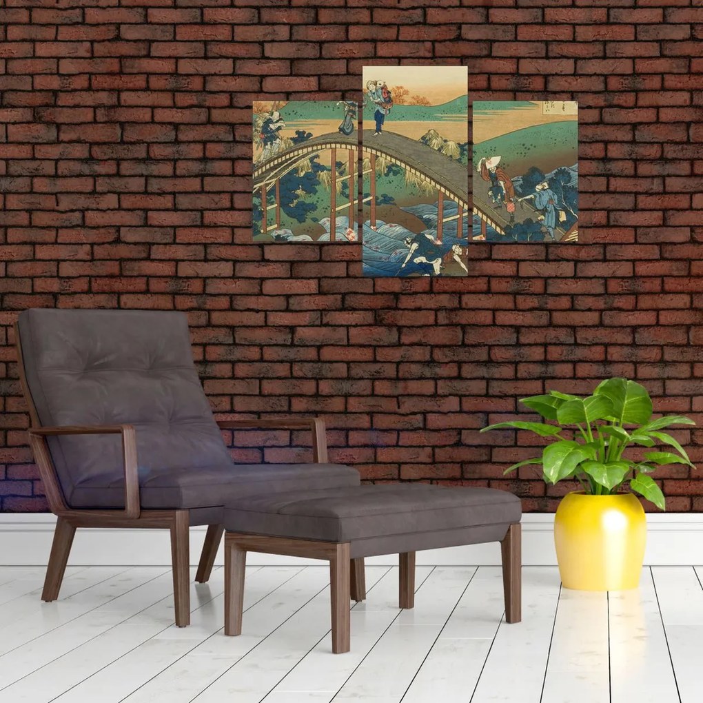 Tablou - Katsushika Hokusai, Ariwara no Narihirafrom the series One Hundred, Poems Explained by the Nurse (Hyakunin isshu uba ga etoki), reproducere (90x60 cm)