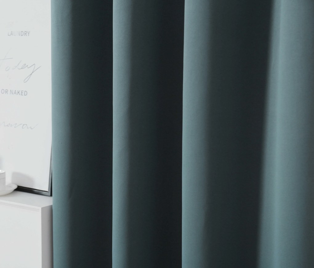 Draperie albastru-verde OXFORD 140x250 cm Agatat: Inele metalice