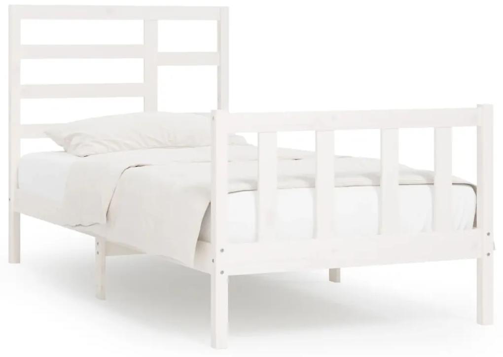 3107604 vidaXL Cadru de pat, alb, 100x200 cm, lemn masiv de pin