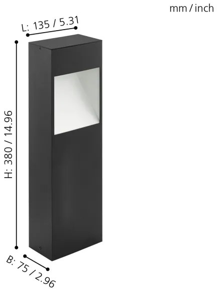 Eglo 98096 - Lampă exterior LED MANFRIA LED/10W/230V IP44 înălțime 380