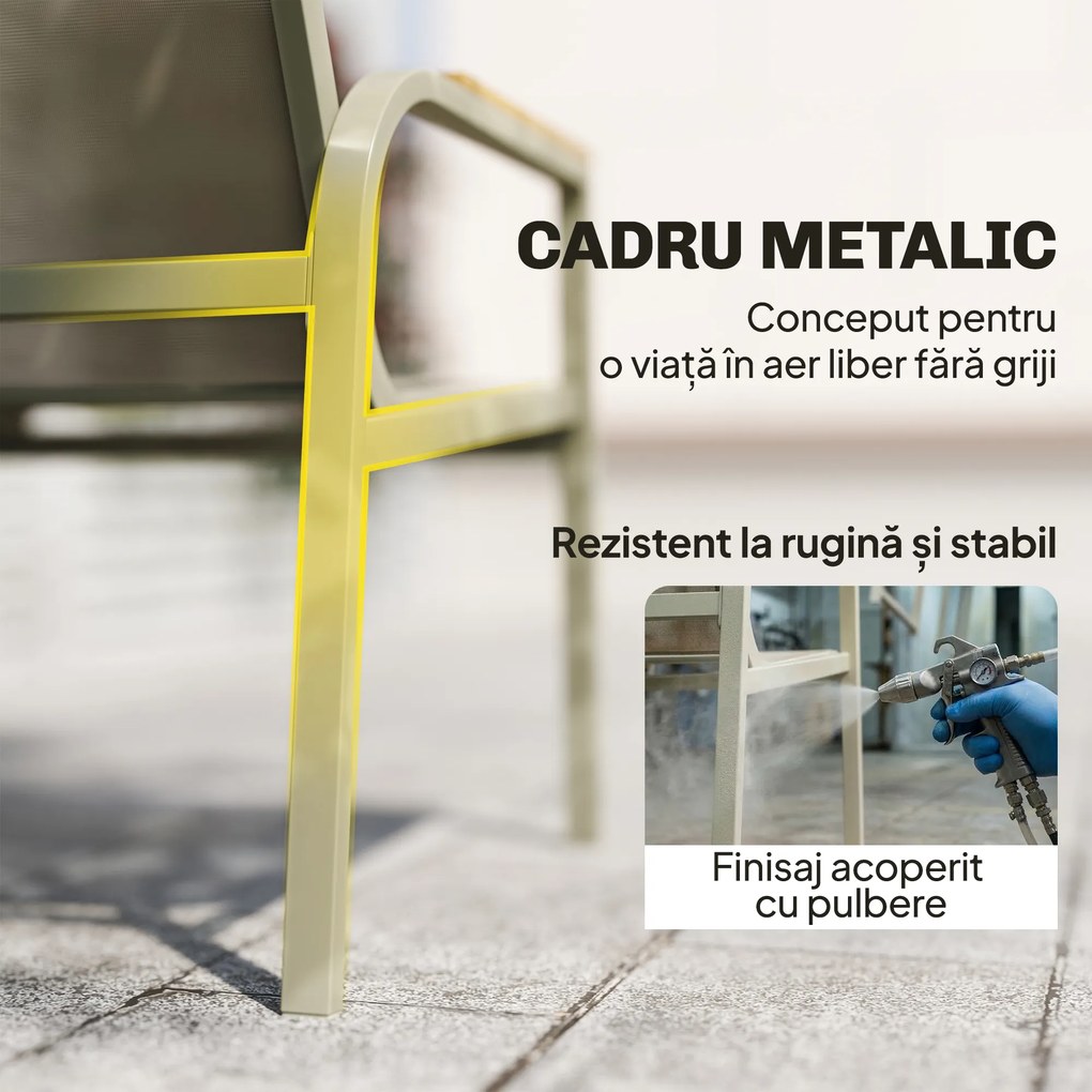 Outsunny Set Canapea de Exterior cu 2 Fotolii, Verde | Aosom Romania