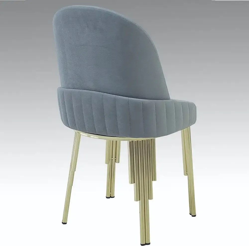 Scaun ,tapitat culoare blue si piciore metal