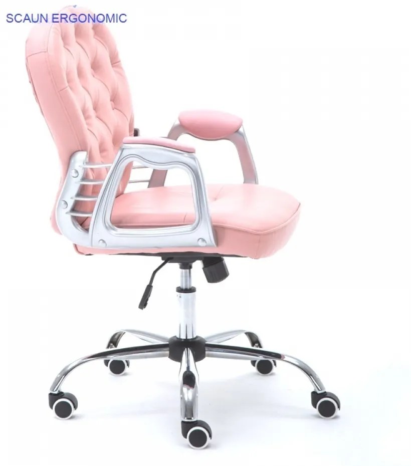 RESIGILAT Scaun birou SIB 1304, piele ecologica, Roz