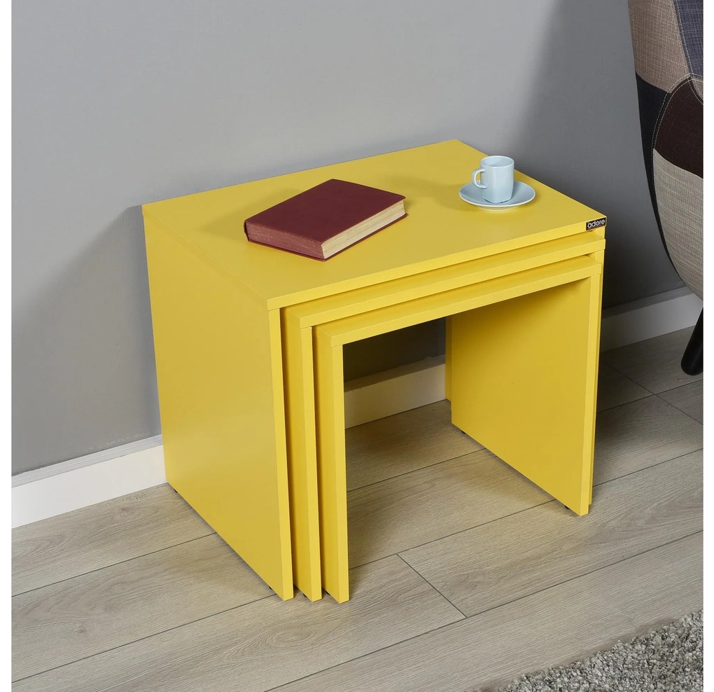Set 3buc. măsuțe cafea Losuku 2 (galben) . 1094307