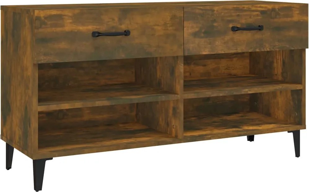 vidaXL Pantofar, stejar fumuriu, 102x35x55 cm, lemn compozit