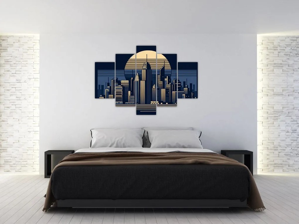 Tablou – Oraș geometric (150x105 cm)