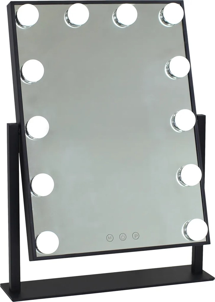 Oglindă sistem iluminare LED cu 3 culori, Senzor Tactil, Luminozitate Reglabilă, Negru, GLAM 12B