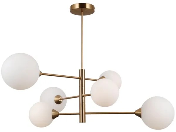 Lustră pe tijă EVORA 6xG9/5W/230V alamă ITALUX PND-55342-6-HB