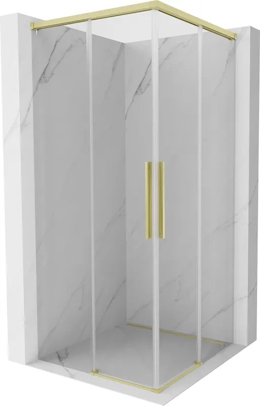 Mexen Rox Duo cabină de duș cu uși glisante 90 x 90 cm, transparent, auriu periat - 8C2D-090-090-55-00