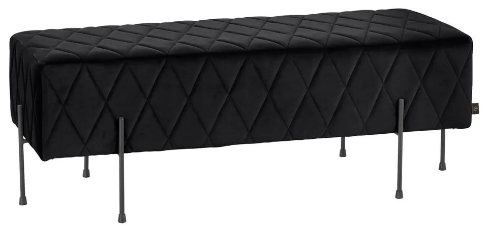 Bancă neagră cu tapițerie din catifea Toni - Støraa