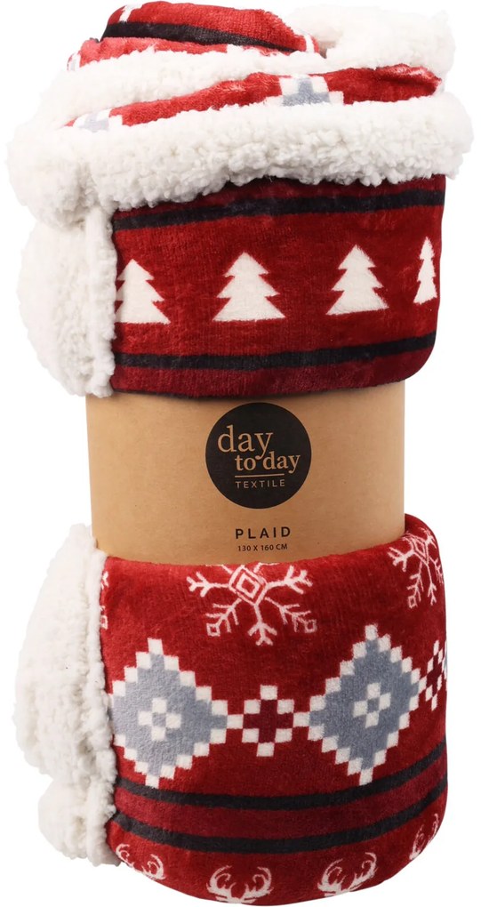 Pătură festivă dublă, 130 x 160 cm, roșie