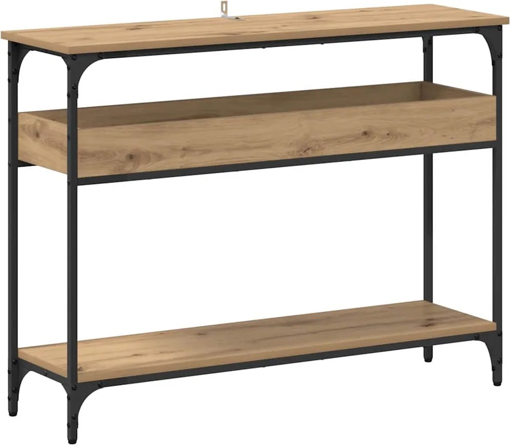 vidaXL Masă de consolă stejar artizanal 100 x 29 x 75 cm Lemn compozit