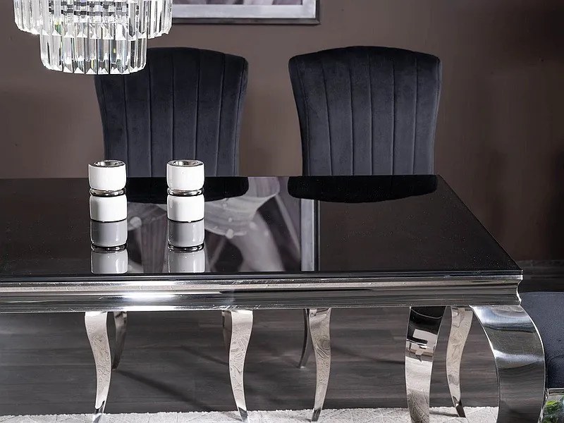 Masa Prince negru/crom - l90 x L150 x h75 cm