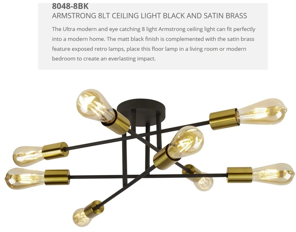 Lustra moderna design minimalist Armstrong 8L 8048-8BK SRT