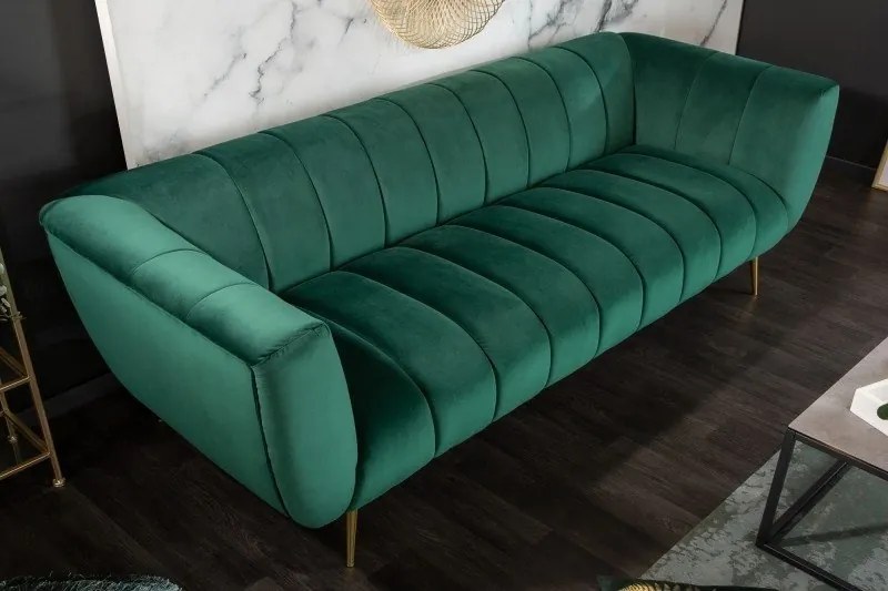 Canapea 3 locuri design elegant Noblesse, verde smarald