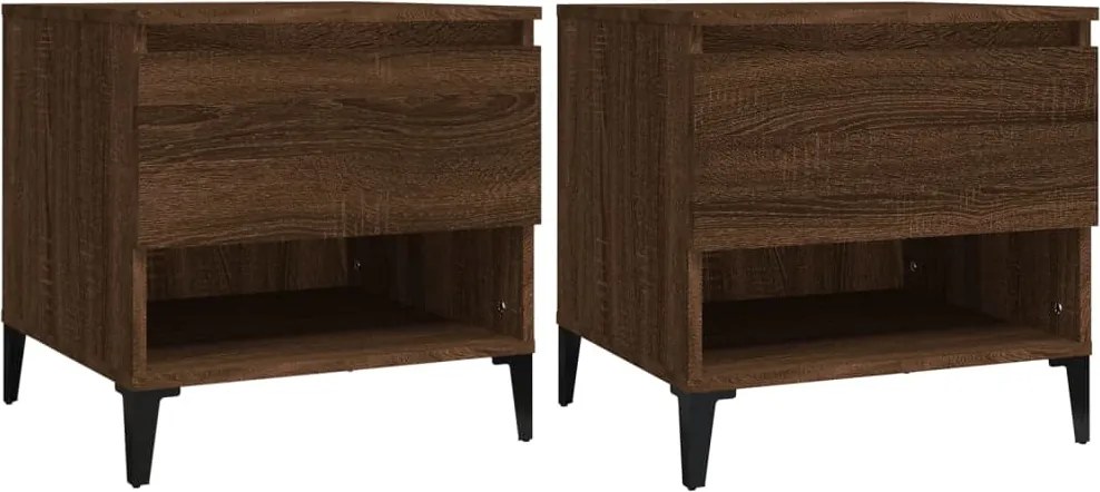 vidaXL Mese laterale 2 buc. stejar maro 50x46x50 cm lemn compozit