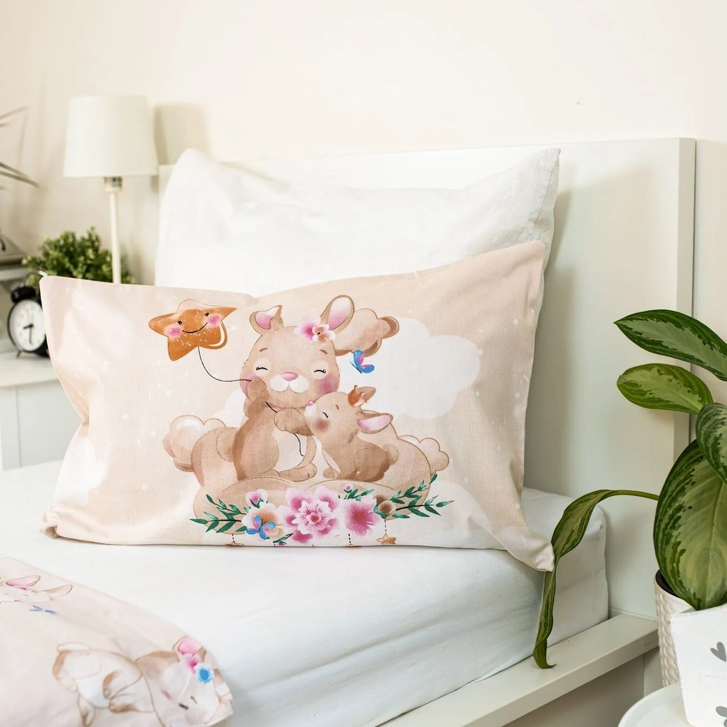 Lenjerie de pat din bumbac pentru patut BUNNY STAR bej Dimensiune lenjerie de pat: 40 x 60 cm | 100 x 135 cm