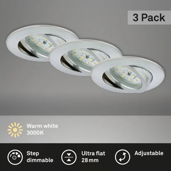 Briloner 7296-039 - Set 3x LED plafonieră încastrată pentru baie 1xLED/6,5W/230V IP23