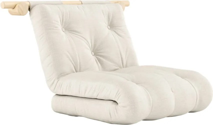 Fotoliu în culoare naturală cu tapițerie din in Hooked – Karup Design