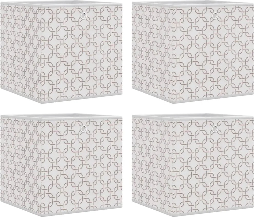 vidaXL Cutii depozitare pliabile 4 buc. crem 32x32x32cm textil nețesut