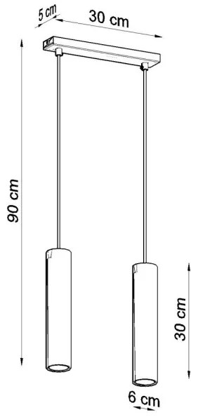 Lustră pe cablu LAGOS 2 2xGU10/40W/230V alb